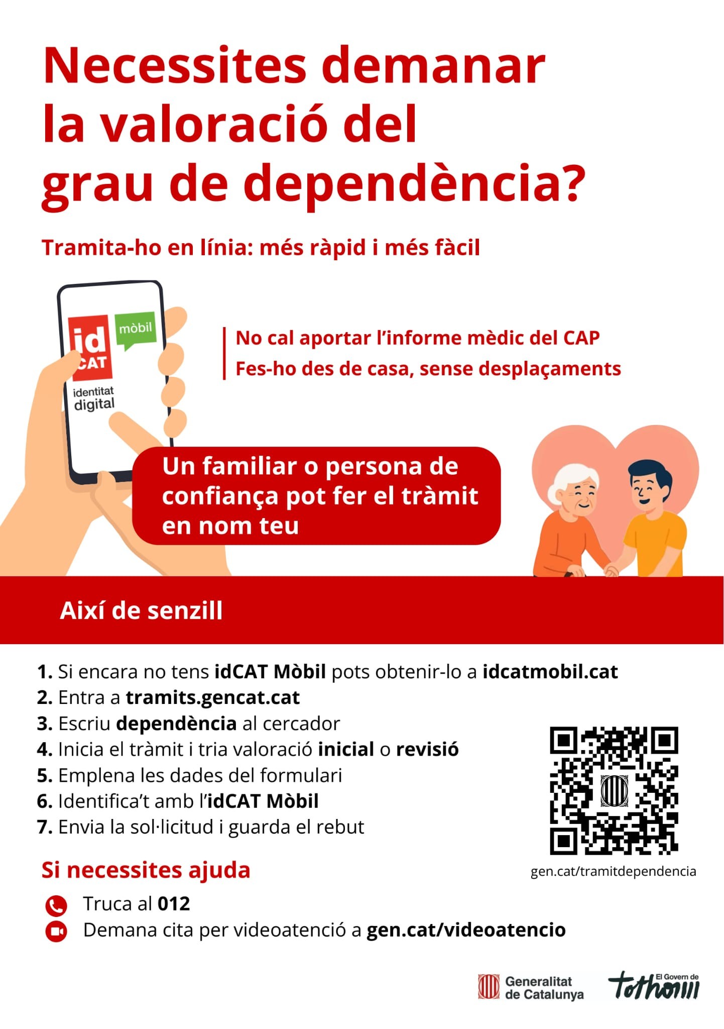 Necessites demanar la valoració del grau de dependència?